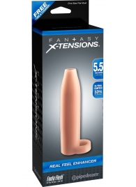 Насадка-расширитель с кольцом для подхвата мошонки Real Feel Enhancer - 14 см. - Pipedream - в Люберцах купить с доставкой