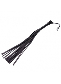 Чёрная кожаная плеть с 22 хвостами - 40 см. - Sitabella - купить с доставкой в Люберцах