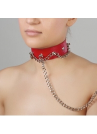 Красный ошейник из натуральной кожи - Sitabella - купить с доставкой в Люберцах