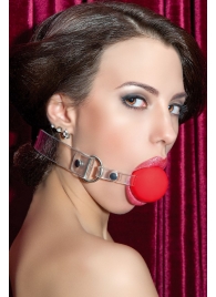 Красный силиконовый кляп-шар на прозрачных ремешках - ToyFa - купить с доставкой в Люберцах