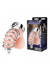 Серебристая клетка для члена Urethral Play Cage - BlueLine - купить с доставкой в Люберцах