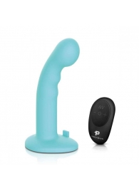 Голубая изогнутая насадка 6in Remote Control Ripple P-Spot G-Spot на черных трусиках - 16 см. - Pegasus - купить с доставкой в Люберцах