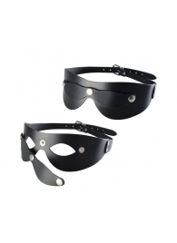 Черная кожаная маска  Новичок - Sitabella - купить с доставкой в Люберцах