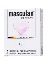 Супертонкие презервативы Masculan Pur - 3 шт. - Masculan - купить с доставкой в Люберцах