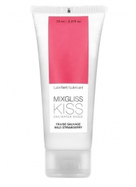 Смазка на водной основе Mixgliss Kiss с ароматом земляники - 70 мл. - Mixgliss - купить с доставкой в Люберцах
