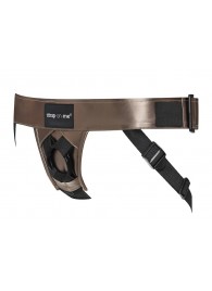 Бронзовый пояс для насадок Curious Harness - Strap-on-me - купить с доставкой в Люберцах