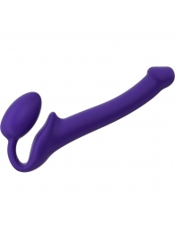 Фиолетовый безремневой страпон Silicone Bendable Strap-On - size S - Strap-on-me - купить с доставкой в Люберцах