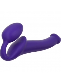 Фиолетовый безремневой страпон Silicone Bendable Strap-On - size M - Strap-on-me - купить с доставкой в Люберцах