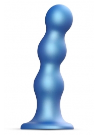 Голубая насадка Strap-On-Me Dildo Plug Balls size S - Strap-on-me - купить с доставкой в Люберцах