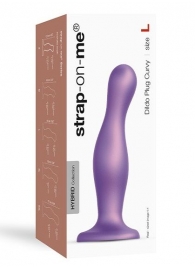 Фиолетовая насадка Strap-On-Me Dildo Plug Curvy size L - Strap-on-me - купить с доставкой в Люберцах