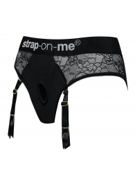 Черные трусики для насадок Diva Lingerie Harness - size S - Strap-on-me - купить с доставкой в Люберцах