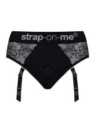 Черные трусики для насадок Diva Lingerie Harness - size S - Strap-on-me - купить с доставкой в Люберцах