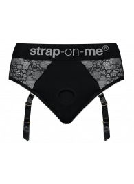 Черные трусики для насадок Diva Lingerie Harness - size M - Strap-on-me - купить с доставкой в Люберцах