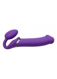 Фиолетовый безремневой вибрострапон Silicone Bendable Strap-On - size XL - Strap-on-me - купить с доставкой в Люберцах