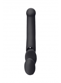 Черный безремневой вибрострапон Silicone Bendable Strap-On - size XL - Strap-on-me - купить с доставкой в Люберцах