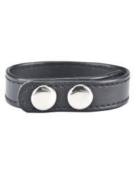 Кольцо на пенис SNAP COCK RING из искусственной кожи на клепках - BlueLine - в Люберцах купить с доставкой