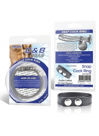 Кольцо на пенис SNAP COCK RING из искусственной кожи на клепках - BlueLine - в Люберцах купить с доставкой