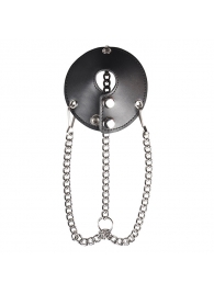 Утяжка для мошонки из искусственной кожи с цепочками PARACHUTE BALL STRETCHER - BlueLine - купить с доставкой в Люберцах