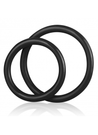 Набор из двух черных силиконовых колец разного диаметра SILICONE COCK RING SET - BlueLine - в Люберцах купить с доставкой