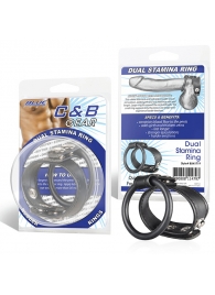 Двойное кольцо выносливости на пенис DUAL STAMINA RING - BlueLine - в Люберцах купить с доставкой