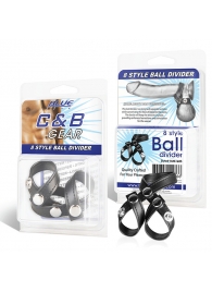 Разделитель мошонки из искусственной кожи на клепках 8 STYLE BALL DIVIDER - BlueLine - купить с доставкой в Люберцах