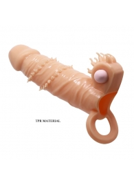 Телесная удлиняющая вибронасадка Penis Sleeve Connor - 17 см. - Baile - в Люберцах купить с доставкой