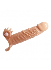Телесная удлиняющая вибронасадка Penis Sleeve Connor - 17 см. - Baile - в Люберцах купить с доставкой