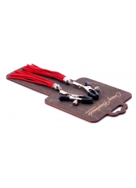 Металлические зажимы на соски с красными замшевыми кисточками - Crazy Handmade - купить с доставкой в Люберцах