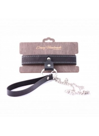 Узкий однослойный ошейник с поводком - Crazy Handmade - купить с доставкой в Люберцах