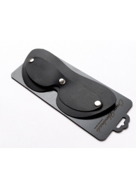 Черная кожаная маска на глаза со съемной шторкой - Crazy Handmade - купить с доставкой в Люберцах