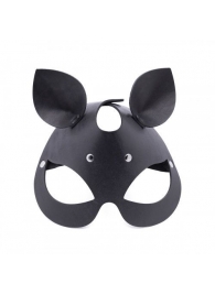 Черная кожаная маска  Кошка  с маленькими ушками - Crazy Handmade - купить с доставкой в Люберцах