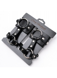Черные наручники с креплением на кисть руки - Crazy Handmade - купить с доставкой в Люберцах