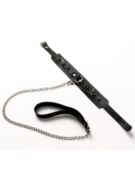 Черный ошейник с шипами и поводком - Crazy Handmade - купить с доставкой в Люберцах