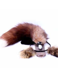 Игровой комплект: серебристая анальная пробка с пушистым хвостом и ободок-ушки - Crazy Handmade - купить с доставкой в Люберцах