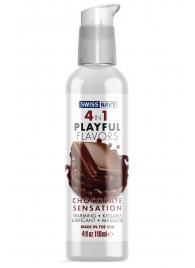 Массажный гель 4-в-1 Chocolate Sensation с ароматом шоколада - 118 мл. - Swiss navy - купить с доставкой в Люберцах