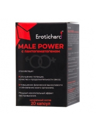 Капсулы для мужчин Erotichard male power с пантогематогеном - 20 капсул (0,370 гр.) - Erotic Hard - купить с доставкой в Люберцах