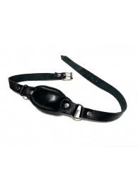 Черный кожаный кляп на ремешках с пряжкой - БДСМ Арсенал - купить с доставкой в Люберцах