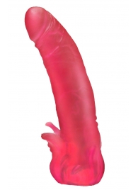Розовая насадка для страпона с клиторальными лепестками - 18,5 см. - LOVETOY (А-Полимер) - купить с доставкой в Люберцах