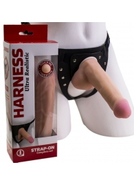 Страпон Harness из двух предметов: трусики с плугом и насадка-фаллос - 17 см. - LOVETOY (А-Полимер) - купить с доставкой в Люберцах