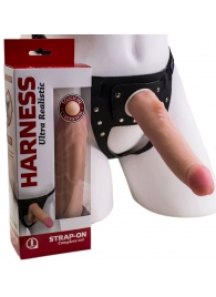 Реалистичный страпон Harness из трусиков и насадки-фаллоса - 18,5 см. - LOVETOY (А-Полимер) - купить с доставкой в Люберцах
