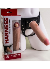 Реалистичный страпон Harness из трусиков и насадки-фаллоса - 18,5 см. - LOVETOY (А-Полимер) - купить с доставкой в Люберцах