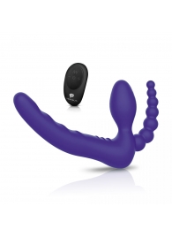 Фиолетовый безремневой страпон с пультом ДУ 7’’ Remote Control Strapless - 24 см. - Pegasus - купить с доставкой в Люберцах