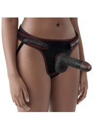 Женский темнокожий страпон Easy Strapon Set 7 Inch - 18 см. - Lovetoy - купить с доставкой в Люберцах
