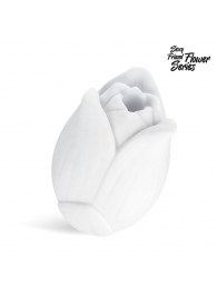 Белый нереалистичный мастурбатор в форме бутона цветка Lotus - 1137 - в Люберцах купить с доставкой