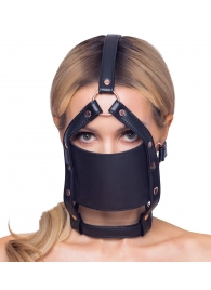 Черный намордник с кляпом-шаром Head Harness With A Gag - Orion - купить с доставкой в Люберцах
