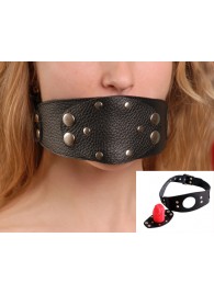 Чёрный кожаный кляп-фаллос - Sitabella - купить с доставкой в Люберцах