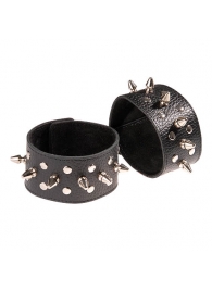 Чёрные напульсники с шипами и заклепками - Sitabella - купить с доставкой в Люберцах