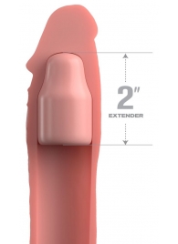Телесная насадка-удлинитель 2 Inch Silicone X-tension with Strap - 20,3 см. - Pipedream - в Люберцах купить с доставкой