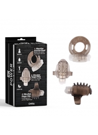 Набор из 3 дымчатых эрекционных колец с вибрацией Teasers Ring Kit - Chisa - в Люберцах купить с доставкой