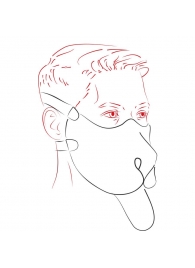 Красная неопреновая маска  Дог - Sitabella - купить с доставкой в Люберцах